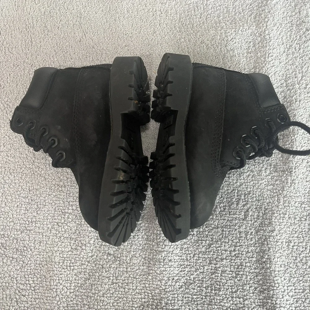Timberland Toddler Premium Black Nubuck Leather Waterproof Boot Size 4 6